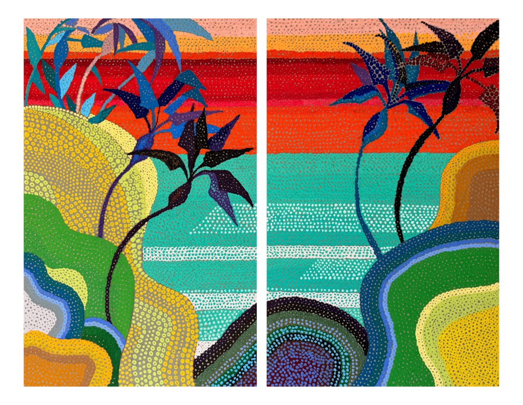 San Diego, 35Hx45W, oil stick on board, 2026,